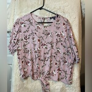 Pink flowered blouse